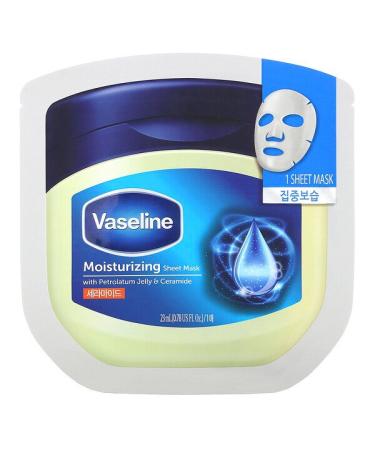 Vaseline Moisturizing Beauty Sheet Mask with Petrolatum Jelly & Ceramide 1 Sheet Mask 0.78 fl oz (23 ml)