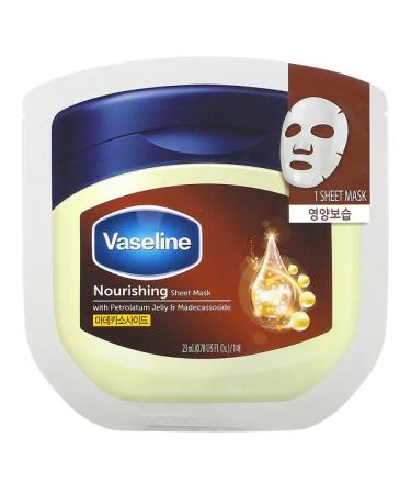 Vaseline Nourishing Beauty Sheet Mask with Petrolatum Jelly & Madecassoside 1 Sheet Mask 0.78 fl oz (23 ml)
