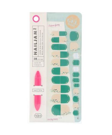 Vika Nailjam Gel Nail Strips For Nails & Toenails Glamor and Bloom 38 Strips