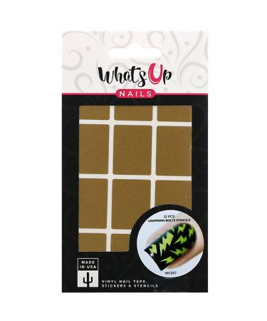 Whats Up Nails Lightning Bolts Stencils 12 Pieces