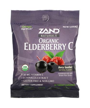 Zand Organic Elderberry C Berry Soother 18 Throat Lozenges