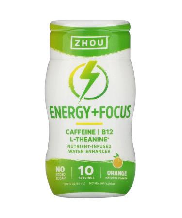 Zhou Nutrition Energy + Focus Nutrient-Infused Water Enhancer Orange 1.69 fl oz (50 ml)