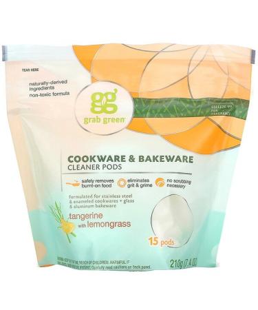 Grab Green Cookware & Bakeware Cleaner Pods Tangerine with Lemongrass 15 Pods 7.4 oz (210 g) - Buy Online on GoSupps.com