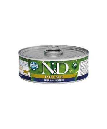 N & D Neo Pet Market Nd Prime Lamb and Blueberry Grain-Free Adult Cat Canned Food 80 gr X 3 Pieces