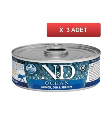 N & D Nd Ocean Cod Fish Kitten Canned Food 80 Gr (3 Pieces)