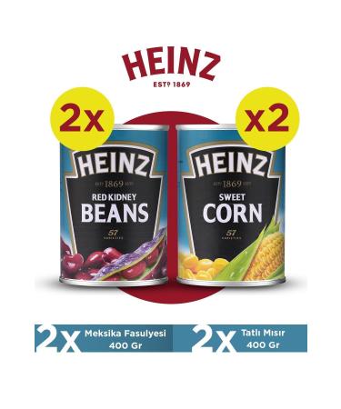 Heinz Kidney Beans 400g and Sweet Corn 400g Package (2 Kidney Beans + 2 Flavor