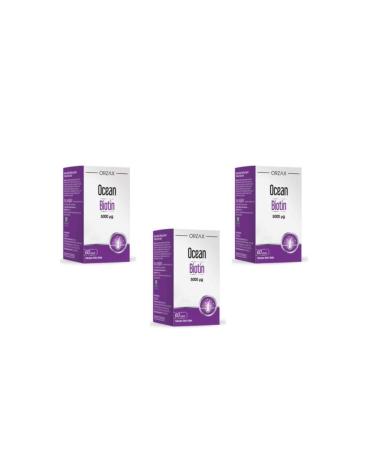 Ocean Orzax Ocean Biotin 5000 Mcg 60 Capsules 3 Pack