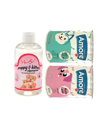 AMORE Lamb Meat Puppy Canned Pate + Chunks + Shampoo 200ml