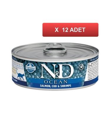 N & D Nd Ocean Cod Fish Kitten Canned Food 80 Gr (12 Pieces)