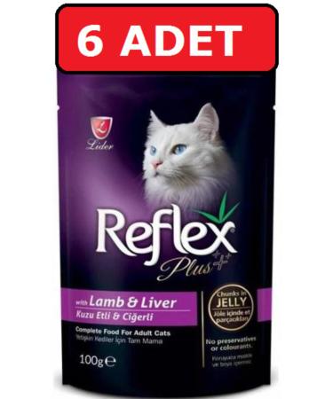 Reflex Lamb Liver Pounch Adult Cat Canned Food 6 Pieces X 100 Gr Wet Food