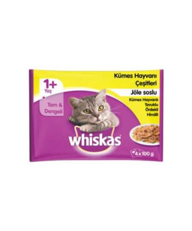 Whiskas Poultry Selection Wet Cat Food in Bags 4x100 G
