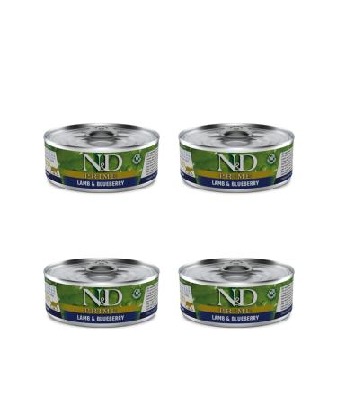 N & D Prime Grain-Free Lamb and Blueberry Cat Canned Food 80 Gr 4 Pieces