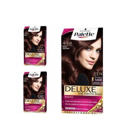 Palette Deluxe Hair Dye 4-68 Dark Chestnut 3 Pieces