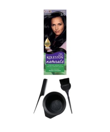 Wella Naturals 2/0 Black + Hair Coloring Set