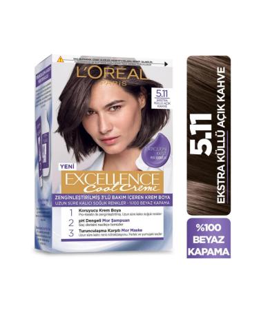 L'Oreal Paris Excellence Cool Creme Anti-Orange Hair Dye 5.11 Extra Ash Light Brown