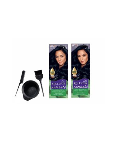 Wella Naturals Hair Dye 50ml 2/8 Black Berry X2 Pieces + Coloring Kit