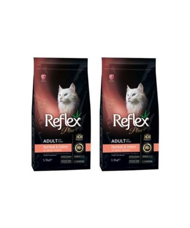 Reflex Hairball & Indoor Adult Cat Food with Salmon 1.5 Kg X 2 Pieces