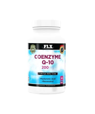 FLX Coenzyme Q-10 200 Mg Hyaluronic Acid Resveratrol 90 Tablets