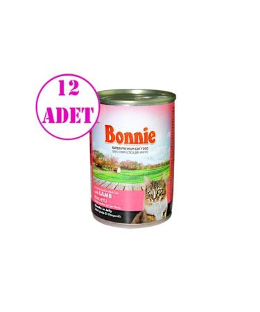 Bonnie Canned Cat Food with Lamb and Pieces in Jelly 400 Gr 12 Pieces