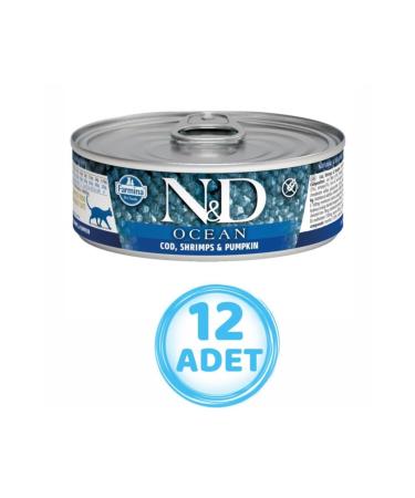 N & D Nd Cod Fish Shrimp Kitten Canned Food 80 gr (12 Pieces)