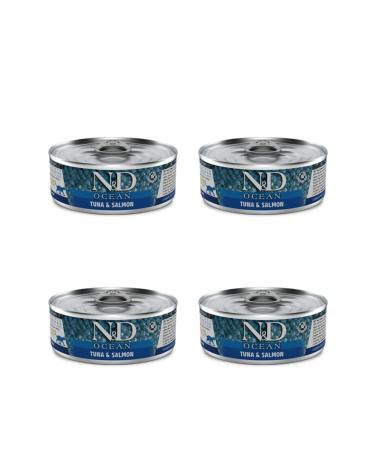 N & D Ocean Tuna and Salmon Cat Canned Food 80 Gr 4pcs