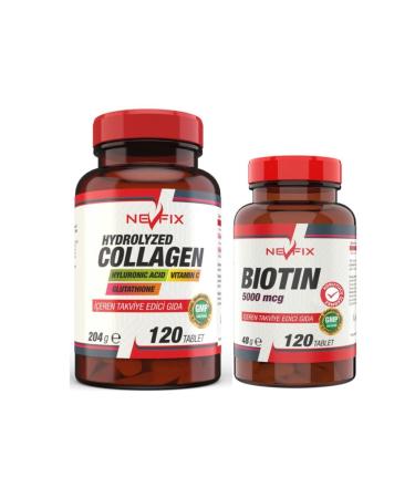 Nevfix Collagen (collagen) Hyaluronic Acid 120 Tablets Biotin 5000 Mcg 120 Tablets