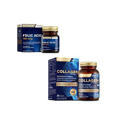 Nutraxin 400 Mcg Folic Acid + Hydrolyzed Collagen Tablet 30 Tablets