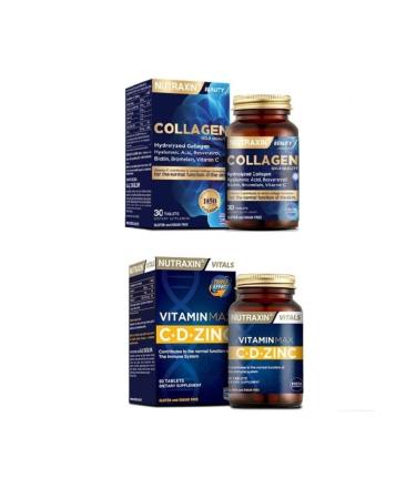 Nutraxin Vitamin Max Cd-zinc 60 Tablets + Type 1 and Type 3 Hydrolyzed Collagen 30 Tablets