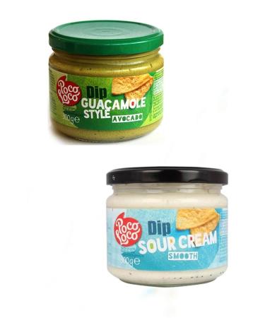 Poco Loco Guacamole (avocado) Dip Sauce & Sour Cream Salsa