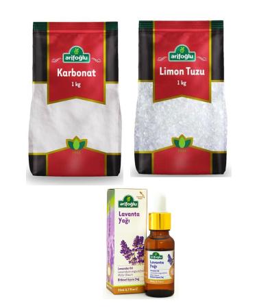 Arifo lu 3 Piece Set Baking Soda - Lemon Salt - Lavender Oil