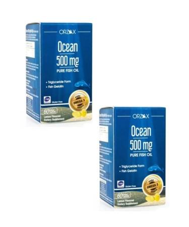 Ocean Ocean 500 Mg Fish Oil Lemon Flavored 60 Softgel Capsules*2 Pieces