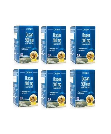Ocean Ocean 500 Mg Fish Oil Lemon Flavored 60 Softgel Capsules*6 Pieces