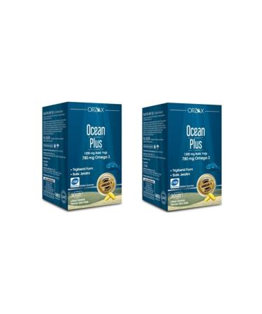 Ocean Ocean Plus 1200 Mg Fish Oil Lemon Flavored 30 Capsules*2 Pieces
