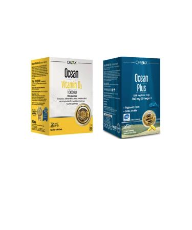 Ocean Omega 3 1200 Mg Fish Oil 30 Capsules + Ocean Vitamin D3 1000 Iu Spray 20 Ml