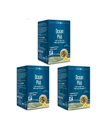 Ocean Ocean Plus 1200 Mg Fish Oil Lemon Flavored 30 Capsules*3 Pieces