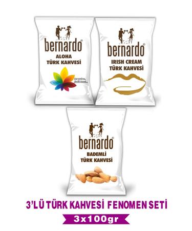 Bernardo 3-Piece Turkish Coffee Phenomenon Set 100gr (Irish Cream- Aloha - Almond)