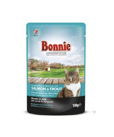 Bonnie Bonnie Cat Pouch Salmon & Trout 100 Gr * 5 Pieces