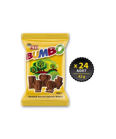 Eti Bumbo Orange Flavored Cocoa Biscuits 42 g x 24 Pieces