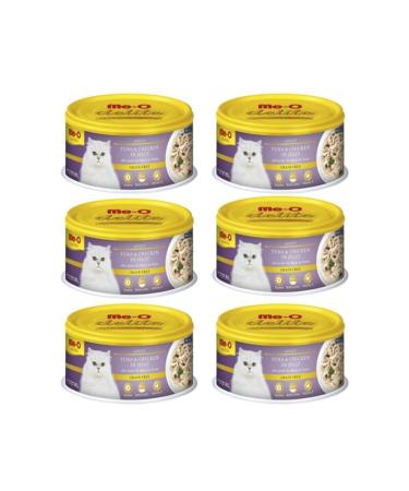 me-o Delite Canned Cat Food with Tuna and Chicken in Jelly 80 Gr X 6 Pieces