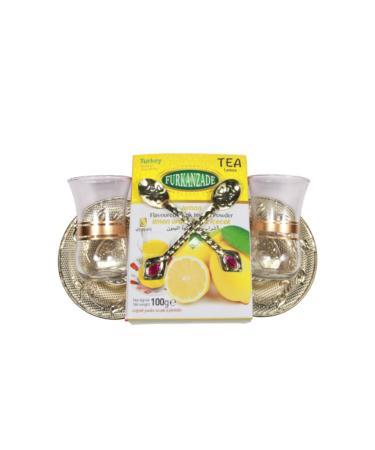 Furkanzade 100gr Lemon Tea Set with Glass