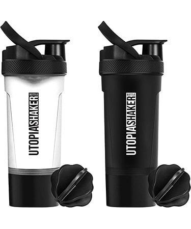 Utopia Home Sports Classic Protein Mixer Shaker Bottle Pack of 2