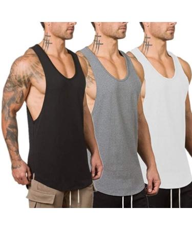 Muscle Killer Men's Muscle Gym Workout Stringer Tank Tops Bodybuilding Fitness T-Shirts ( 3 Pack  )