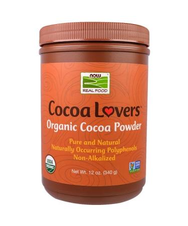 Now Foods Real Food Cocoa Lovers Organic Cocoa Powder 12 oz (340 g)