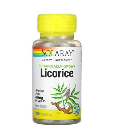 Solaray Organically Grown Licorice 450 mg 100 VegCaps