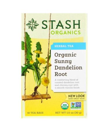 Stash Tea Herbal Tea Organic Sunny Dandelion Root 18 Tea Bags 1.0 oz (30 g)