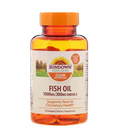 Sundown Naturals Fish Oil 1000 mg 72 Softgels