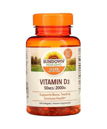 Sundown Naturals Vitamin D3 50 mcg (2000 IU) 350 Softgels