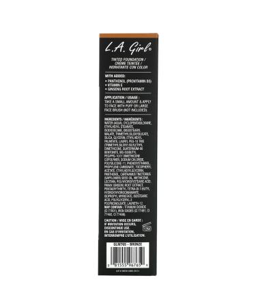 L.A. Girl Tinted Foundation Bronze - 1 fl oz (30 ml) | Lightweight & Flawless Finish - Buy Online on GoSupps.com