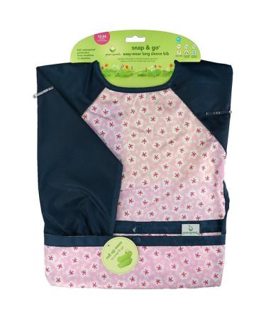 Green Sprouts Snap & Go Easy Wear Long Sleeve Bib 12-24 Months Pink Blossom 1 Count