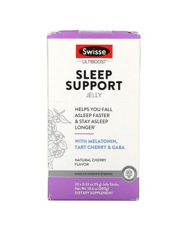 Swisse Ultiboost Sleep Support Jelly Natural Cherry Flavor 20 Jelly Sticks 0.53 oz (15 g) Each